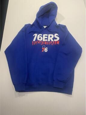Philadelphia 76ers Hoodie Mens Large Blue NBA Basketball Pullover Sweatshirt